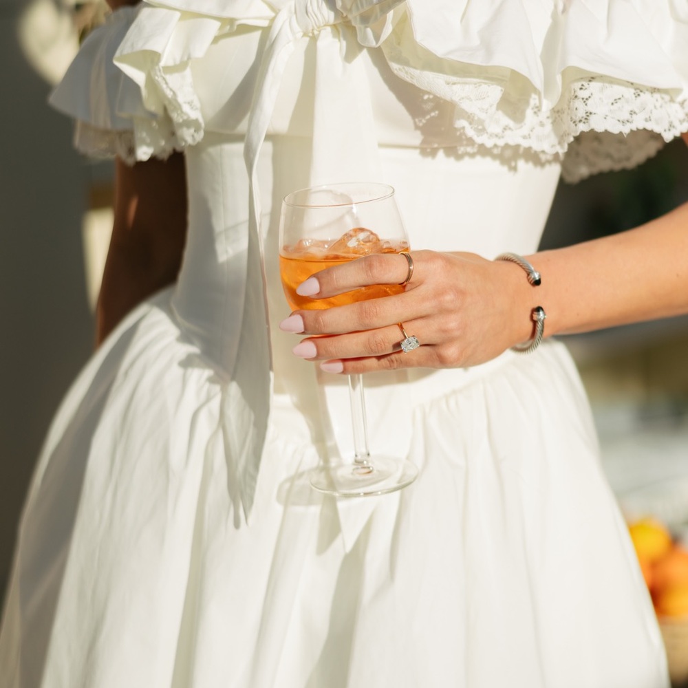 WORN ONCE & DRY CLEANED:
Elegant Off-Shoulder White Dress